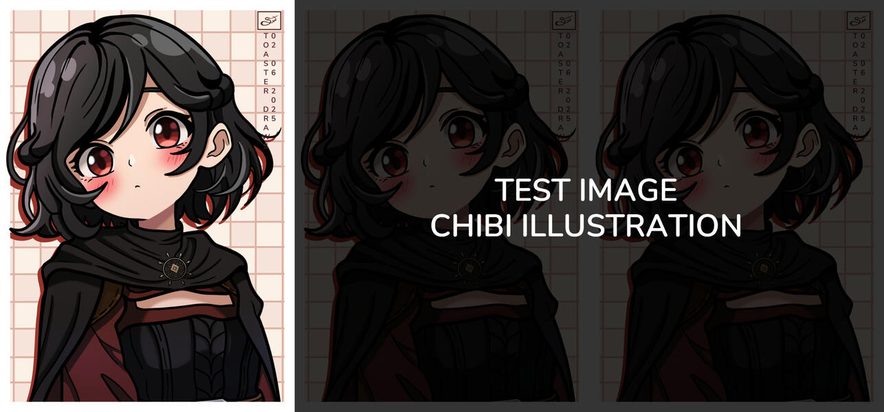 An example prepared by the artist Toaster for a chibi illustration.
